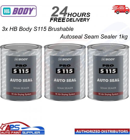3x HB Body S115 Brushable Autoseal Seam Sealer - 1kg Car Body Seam sealer